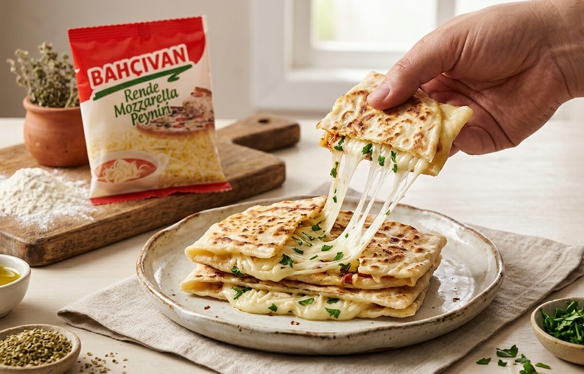 Rende Mozzarella Peynirli Gözleme Tarifi