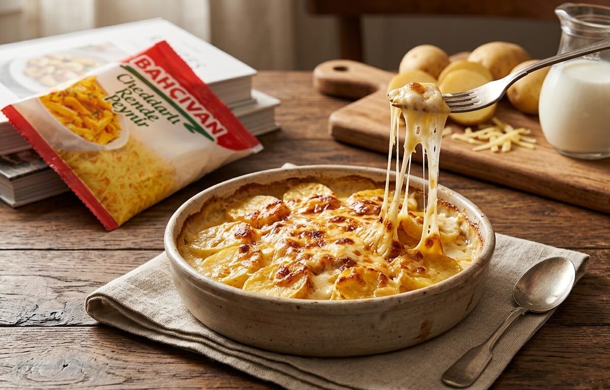 Cheddarlı Rende Peynirli Fırın Patates Tarifi
