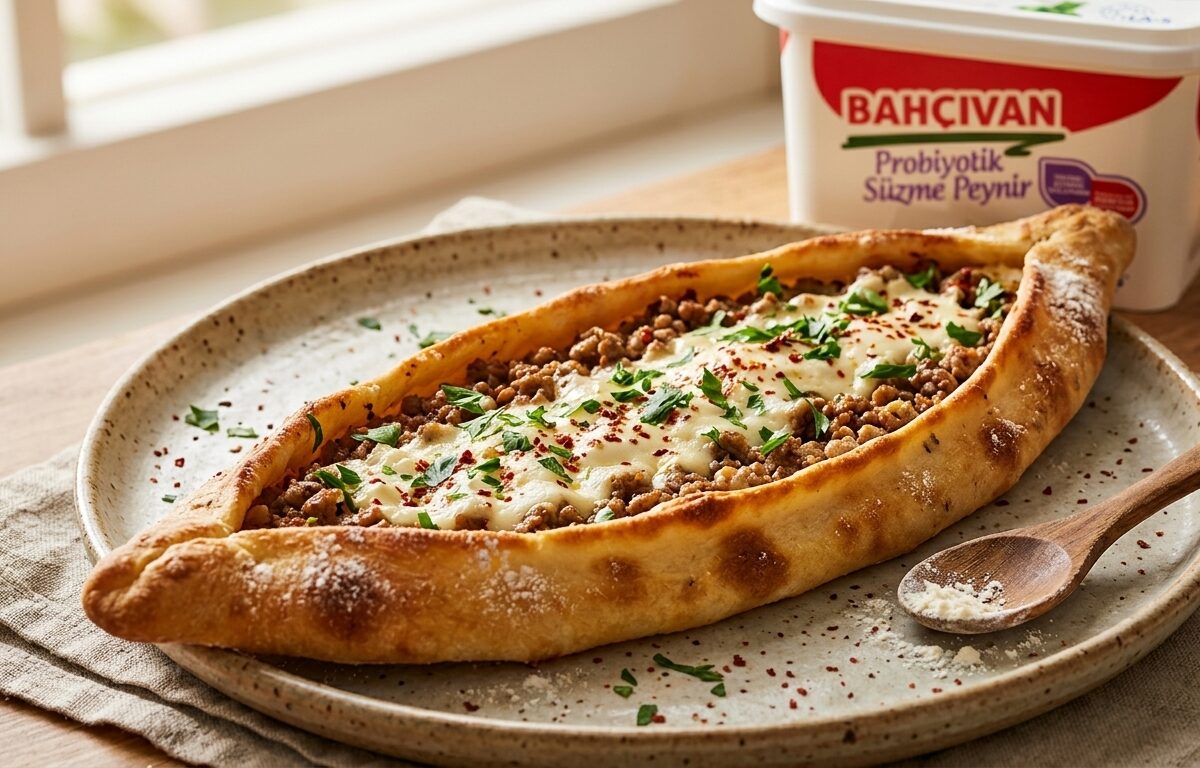 Probiyotik Süzme Peynirli Kıymalı Pide Tarifi