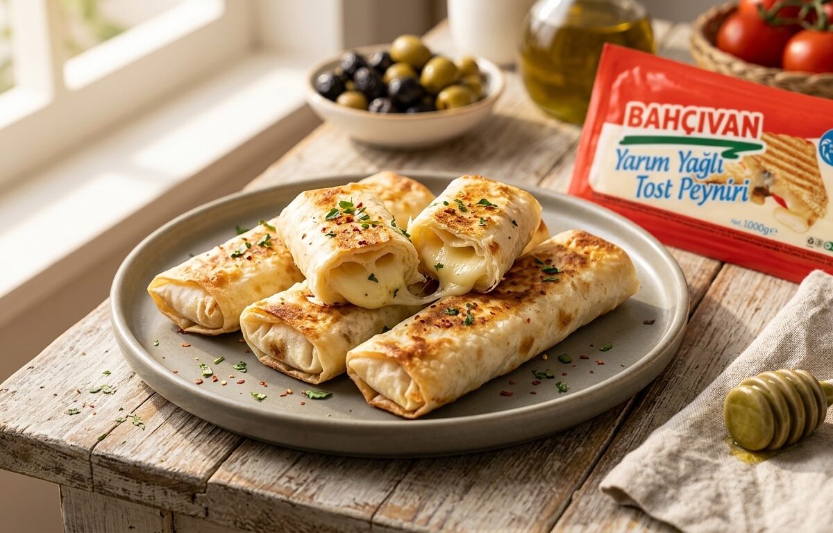 Yarım Yağlı Tost Peynirli Börek Sarması Tarifi