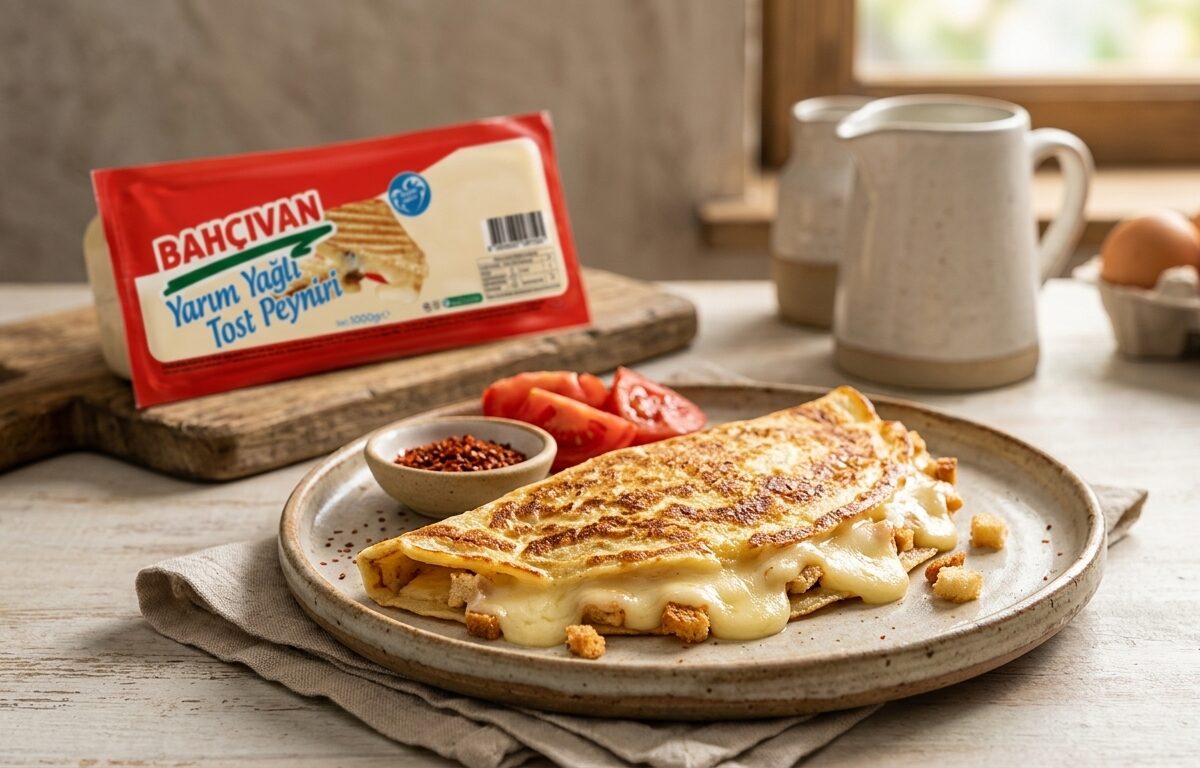 Yarım Yağlı Tost Peynirli Krep Tarifi
