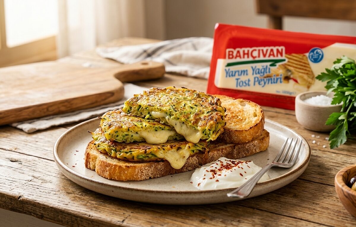 Yarım Yağlı Tost Peynirli Mücver Tarifi