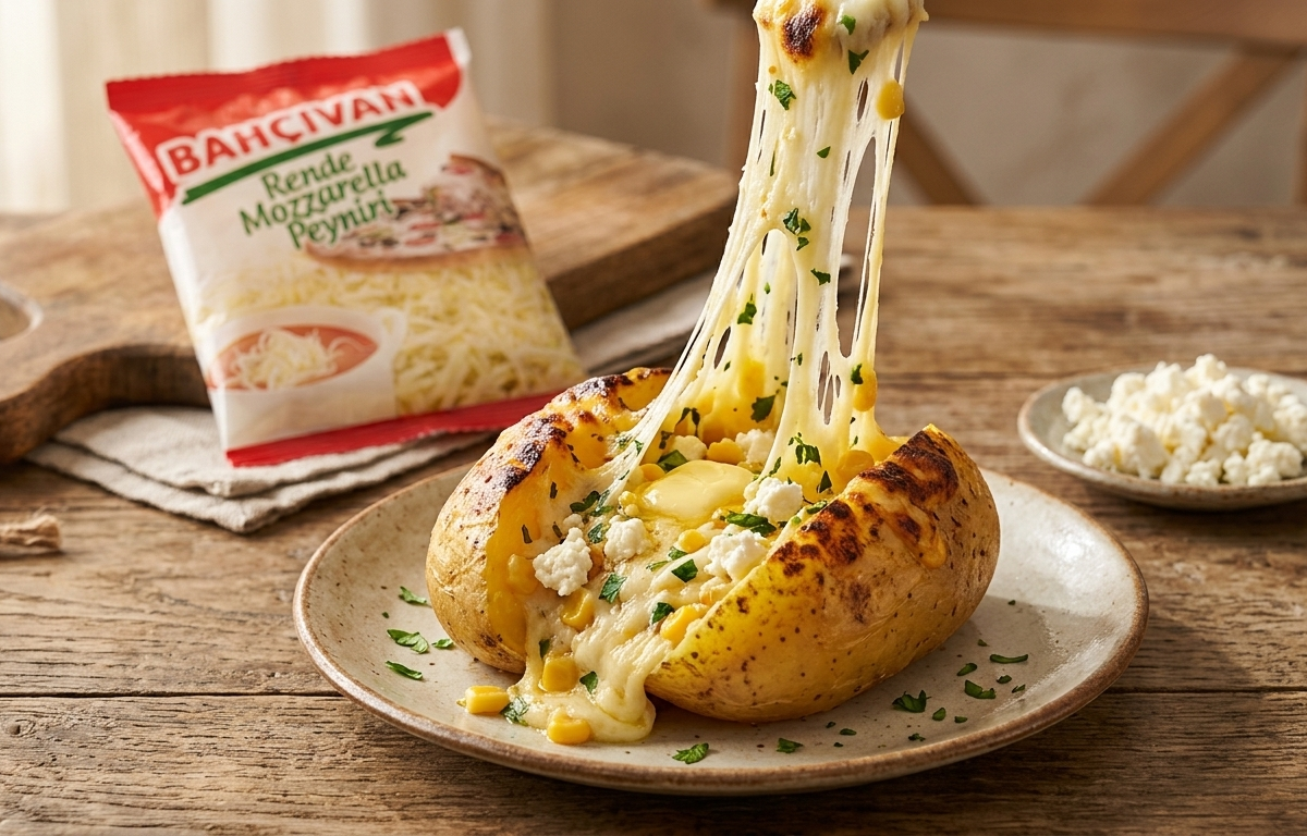 Rende Mozzarella Peynirli 3 Peynirli Kumpir Tarifi