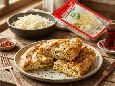Çeçil Peynirli Yüksek Proteinli Vejetaryen Börek Tarifi