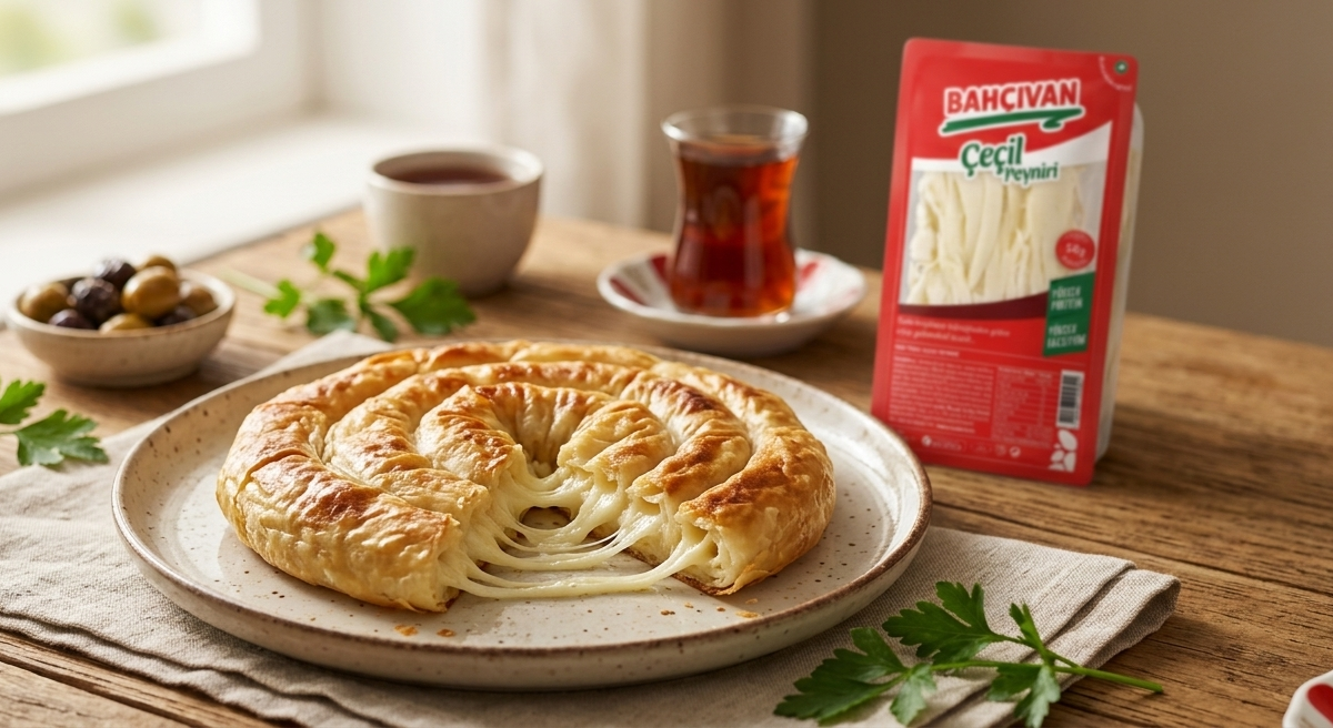 Çeçil Peynirli Yüksek Proteinli Vejetaryen Börek Tarifi