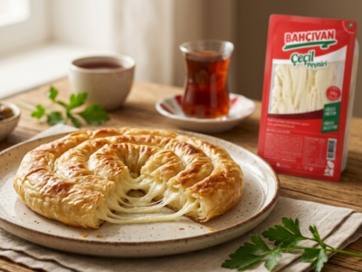 Çeçil Peynirli Yüksek Proteinli Vejetaryen Börek Tarifi