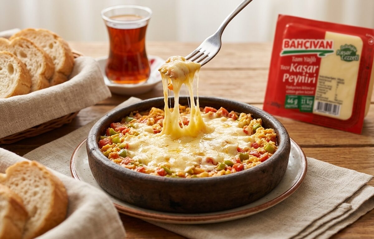 Tam Yağlı Taze Kaşar Peynirli Menemen Tarifi