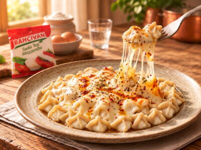 Suda Top Mozzarellalı Mantı Tarifi